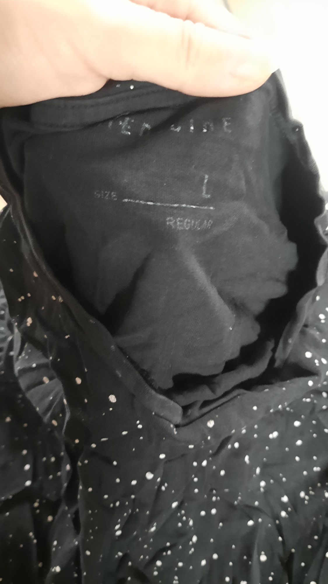Koszulka w kropki męska tshirt L