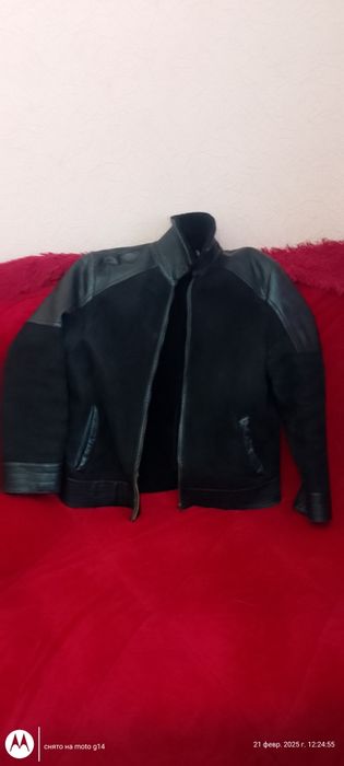 Дублёнка мужская натуральная с кожаными вставками состояние хорошее