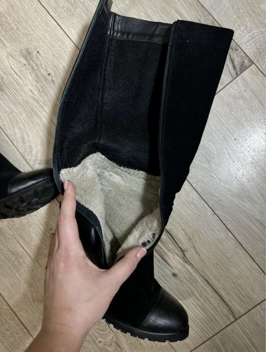 Сапожки сапоги ботінки ботфорди зима