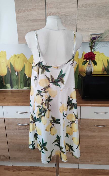 Letnia sukienka fashion rozmiar 44 poliester/spandex cytryny