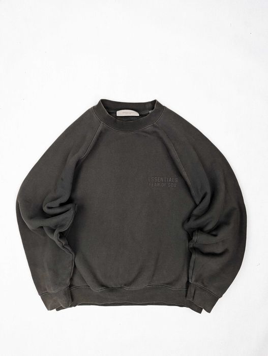 Essentials fear of god ciemna zielona bluza L logo