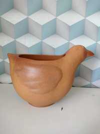 Глиняное кашпо, гаршок, ваза "Птица"