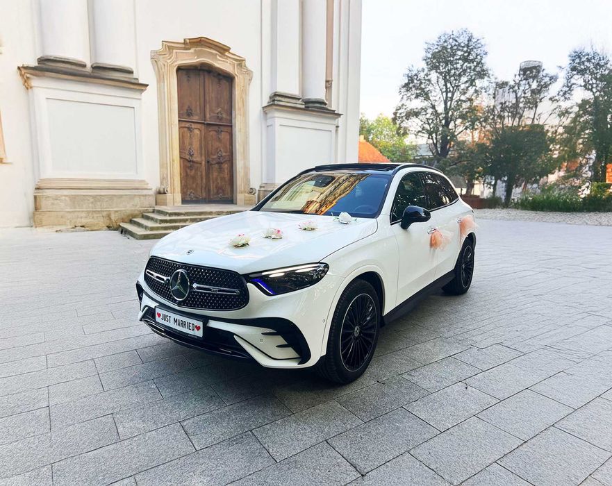 Auto do ślubu WARSZAWA Biały MERCEDES GLC SUV AMG | samochód do ślubu