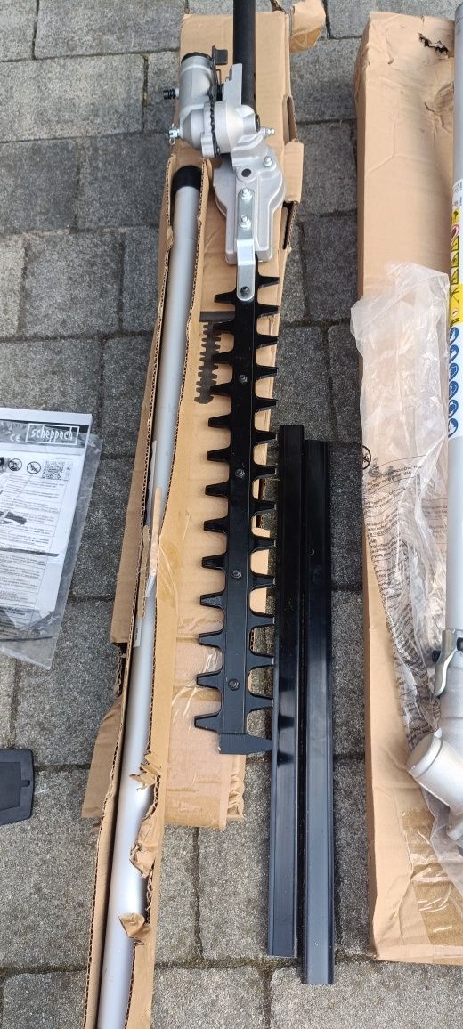 Spalinowa kosa Scheppach 4IN1 MT33P, podkaszarka, nożyce do żywopłotu
