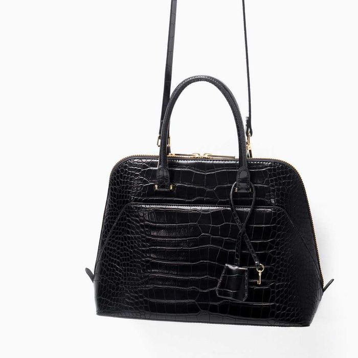 Mala em croco preto da Zara