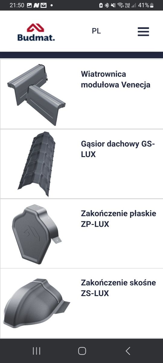 Kompletne pokrycie na dach - blacha  modułowa j Venecja D-matt 7016 an