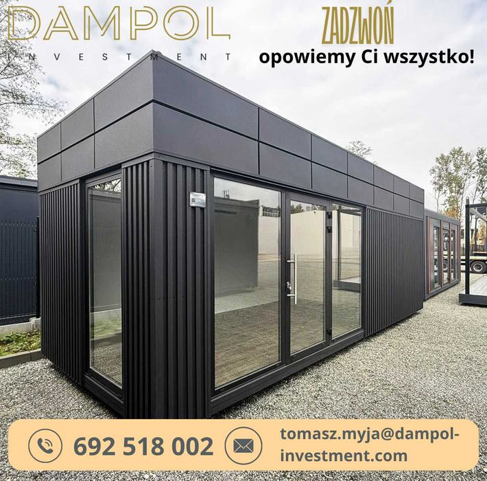 Nowoczesny pawilon handlowo-usługowy 7x3 m z WC i klimatyzacją