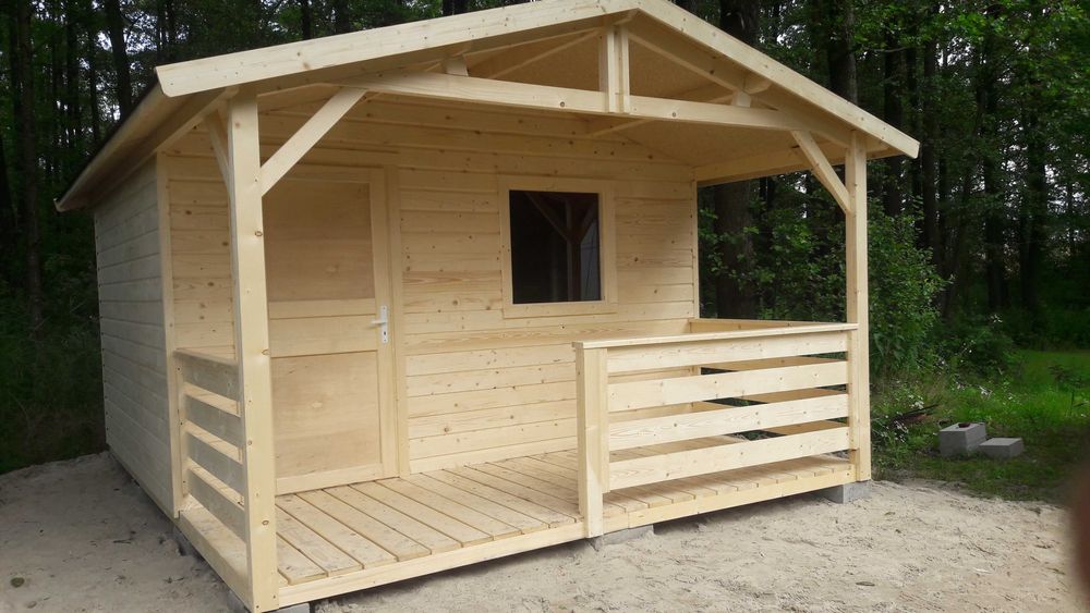 Drewniany domek ogrodowy letniskowy na działkę altana 3,8x5 z montażem