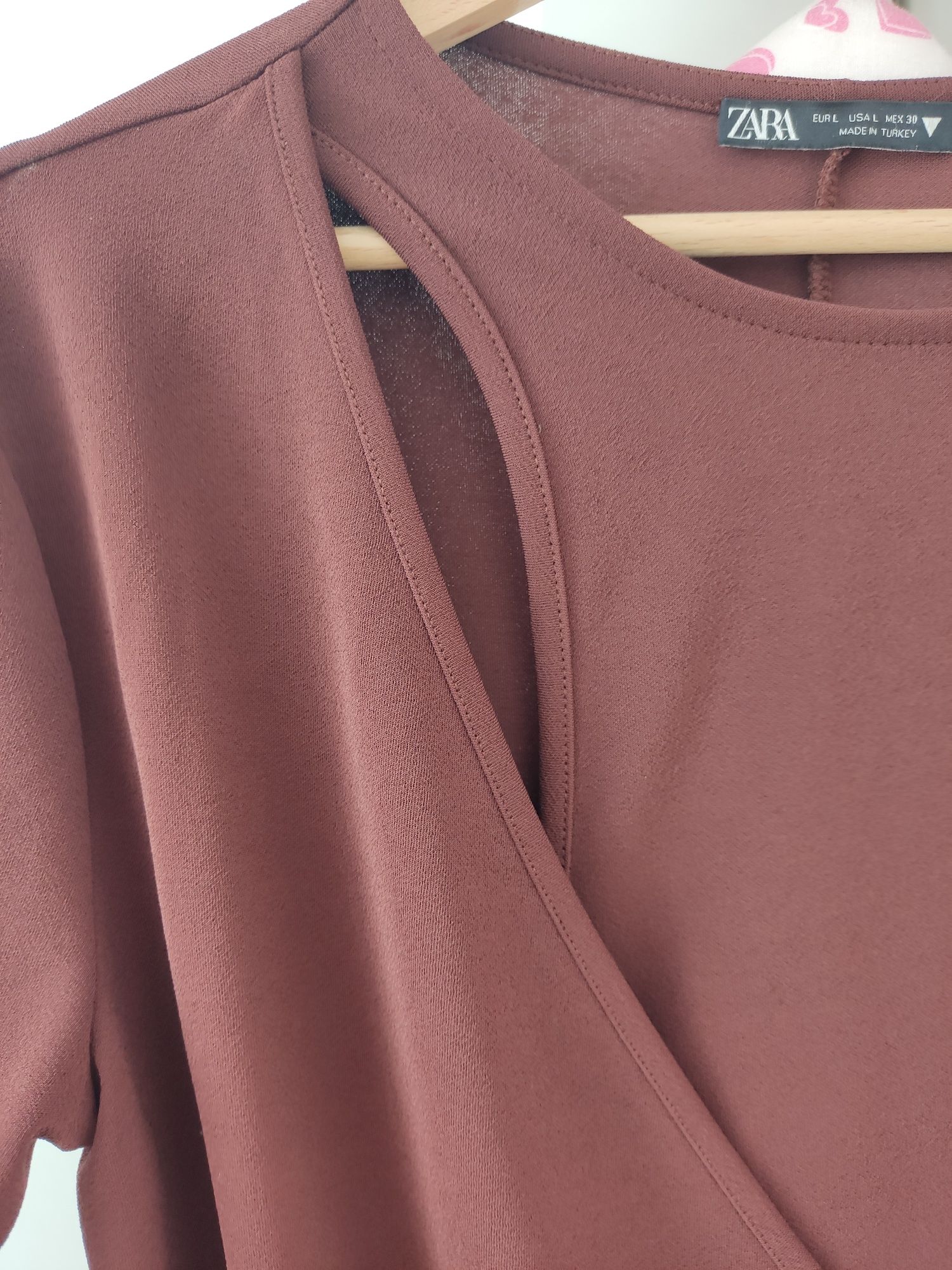 Sukienka mini Zara w kolorze burgundy rozmiar 40