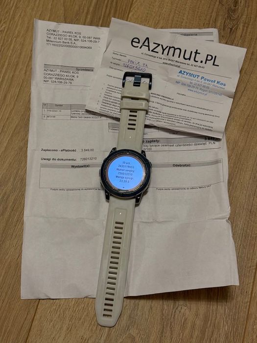 Zegarek Garmin Fenix 7X Sapphire Solar DLC 51 mm Jasnoniebieski Tytan