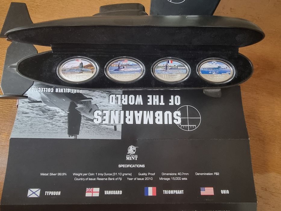 Серебряные монеты подводные лодки мира