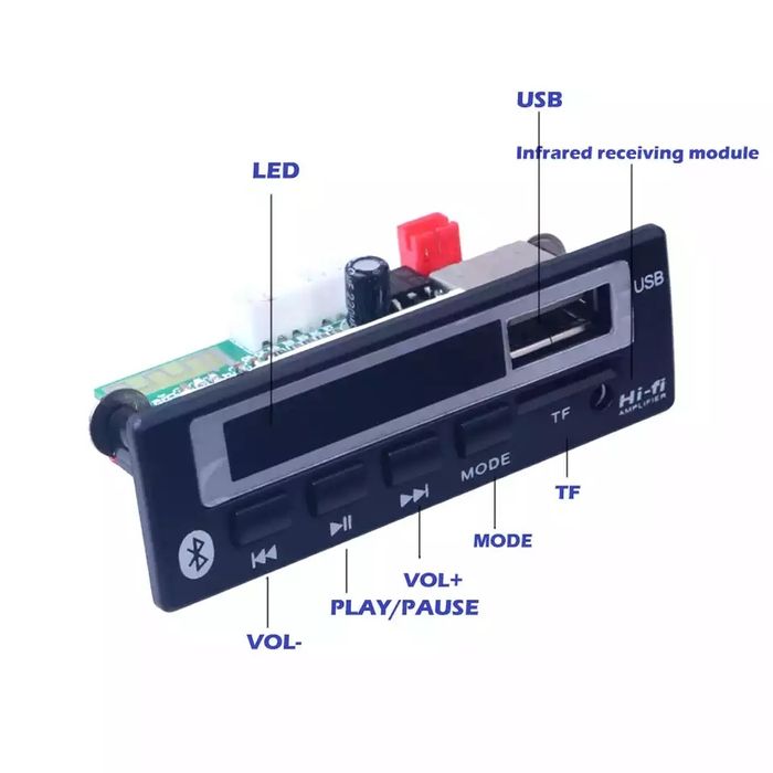 аудиомодуль USB TF FM Bluetooth 5,0 MP3 WMA wav-декодер . БЛЮТУЗ