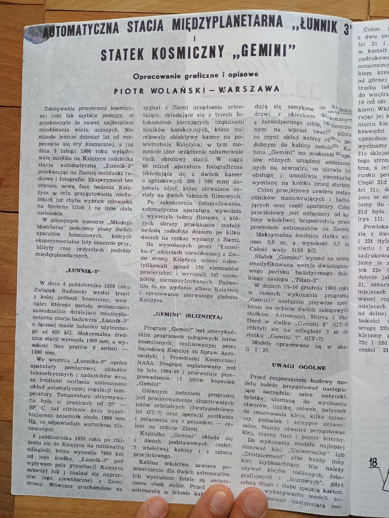 Mały modelarz nr 4 rok 1966r. (REPRINT, dwa modele)
