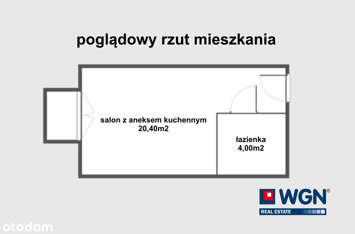Na wynajem, kawalerka 24,40m2, Poznań Rataje