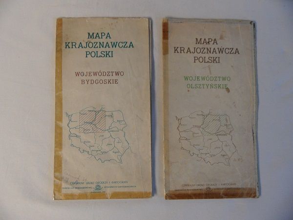 Mapa krajoznawcza Polski z 1955 r.