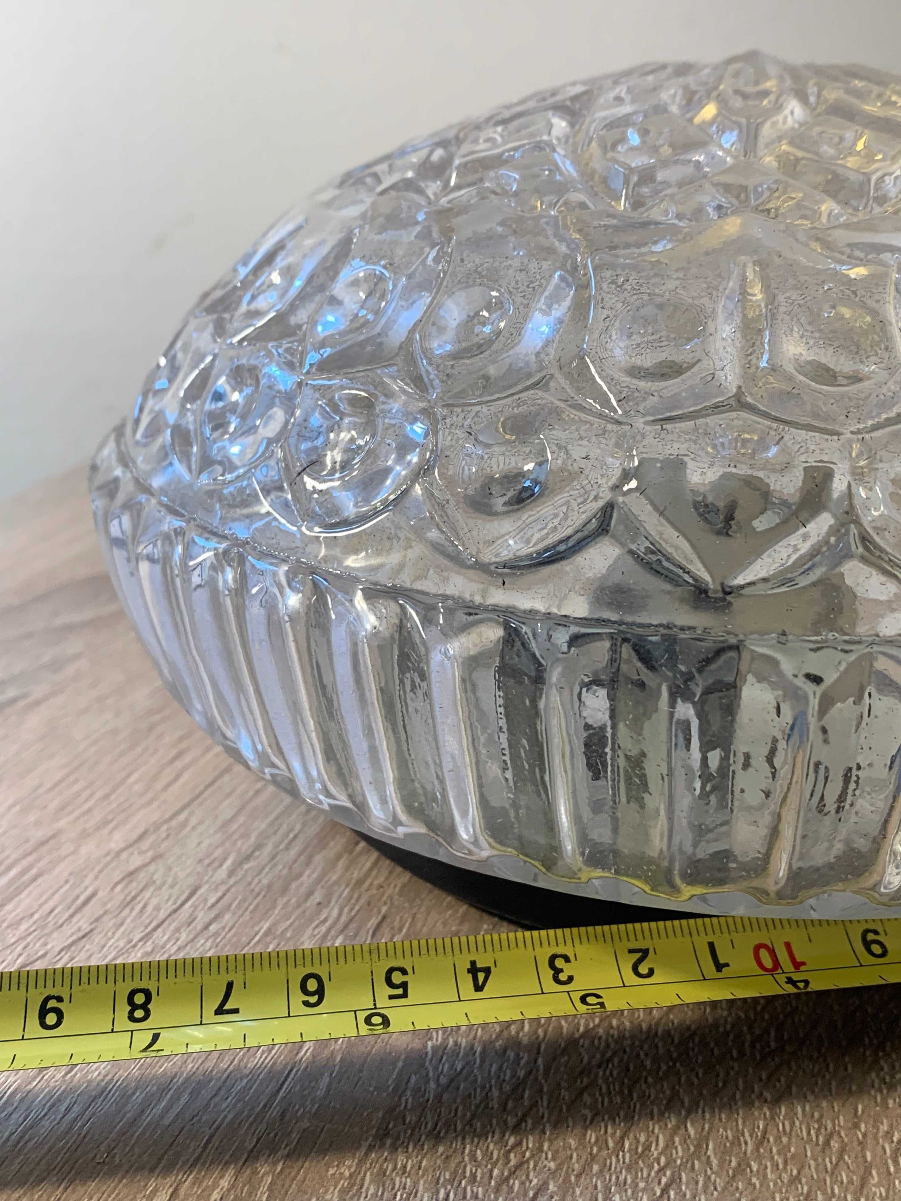 lampa plafon , kinkiet, szkło kryształowe, Vintage, DDR, Stan bd-