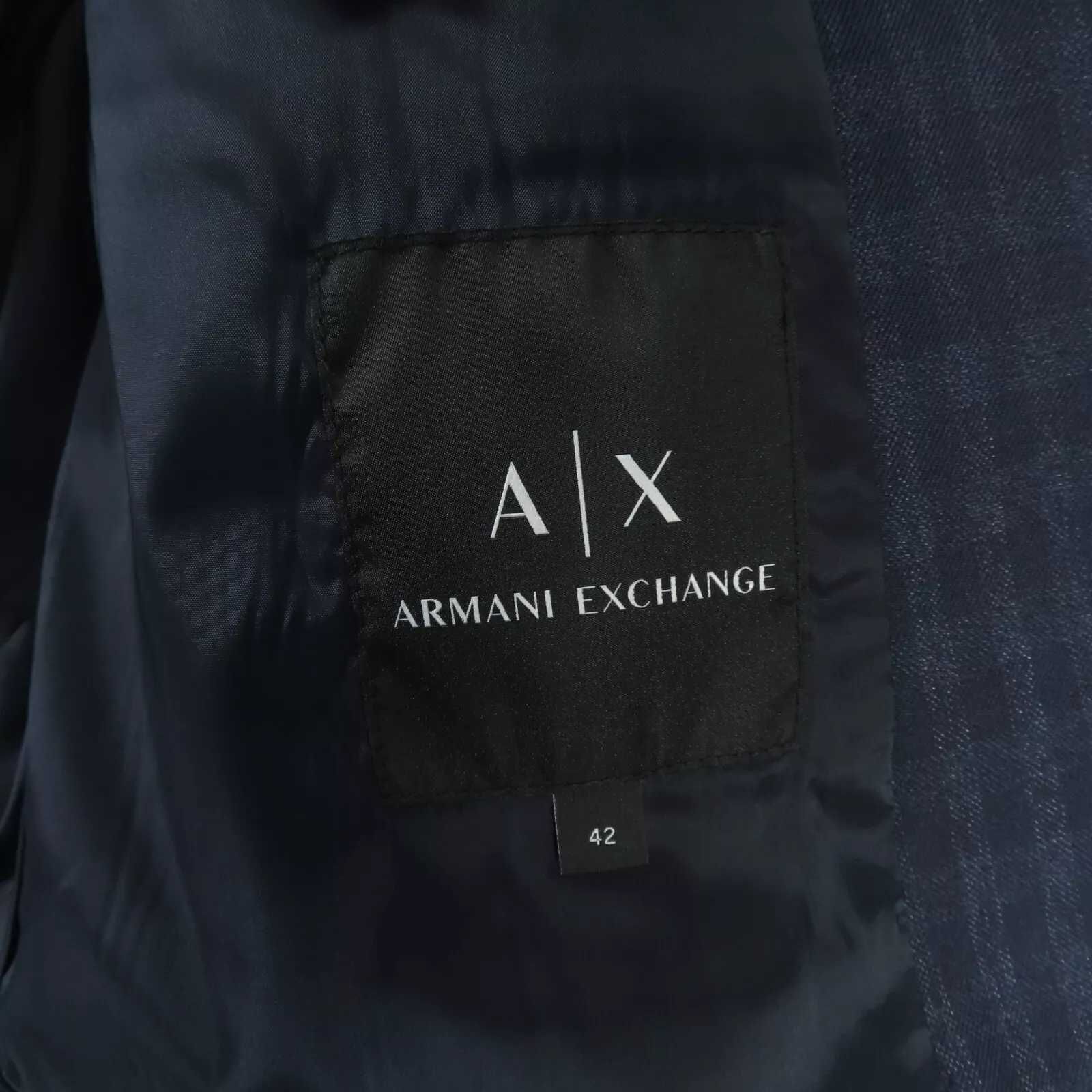 Armani Exchange AX Jacket Sport Coat Mens 42R Blue Check Two Button