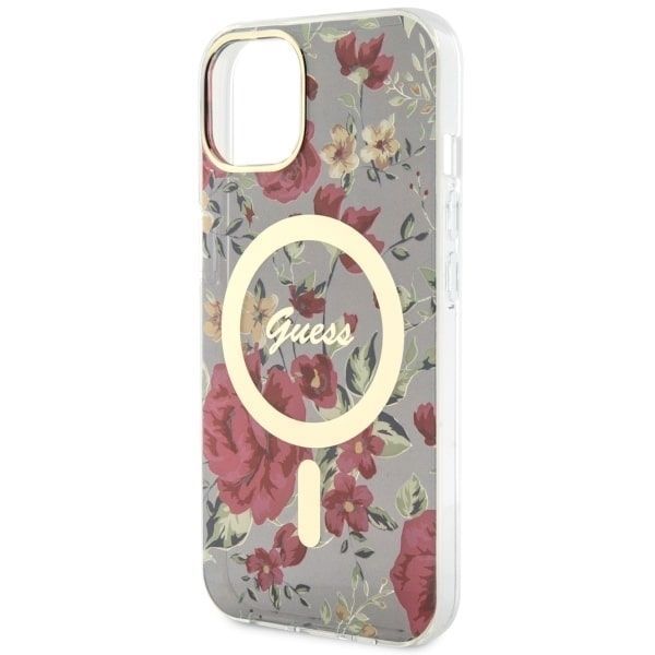 Guess Flower MagSafe Etui iPhone 14 / 15 / 13 6.1" Zielony/Khaki