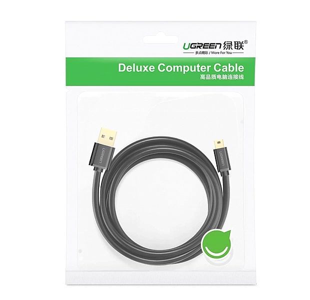 Ugreen kabel przewód Usb - mini Usb 480 Mbps 1,5 m czarny (us132, 1038