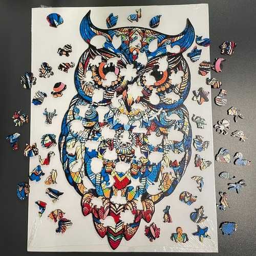 Puzzle Drewniane Układanka Sowa 177 el klocki puzzle dla dorosłych