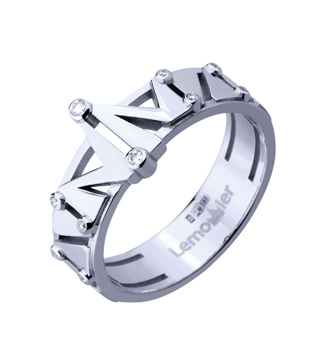 Золотое кольцо с бриллиантами 585*, 4.74г/р.16.0, 5.15г/р.18.0