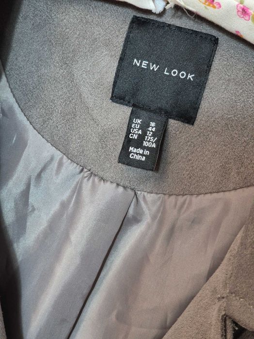 Kurtka damska ramoneska szara jak zamszowa New Look 44 XXL plus size