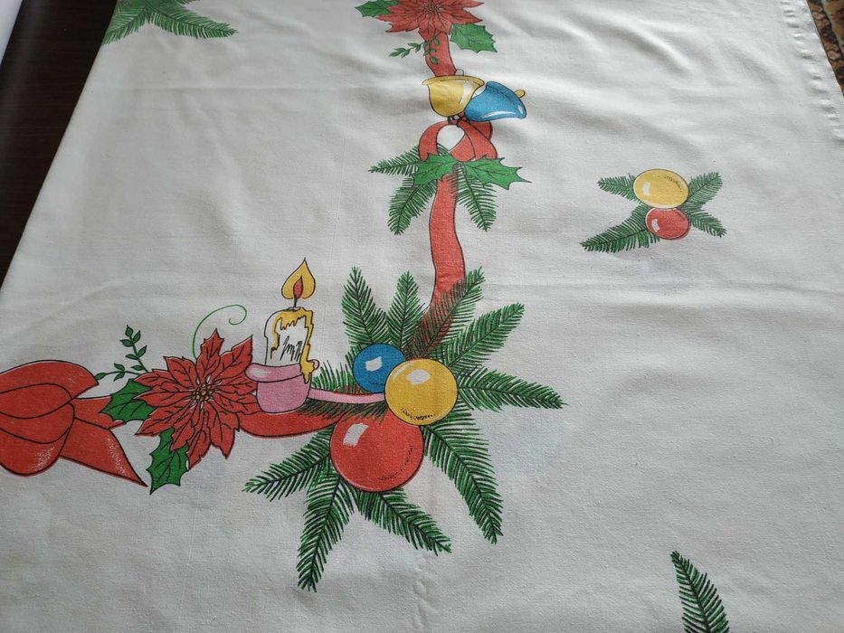 Obrus bawełniany świąteczny 152x132 cm