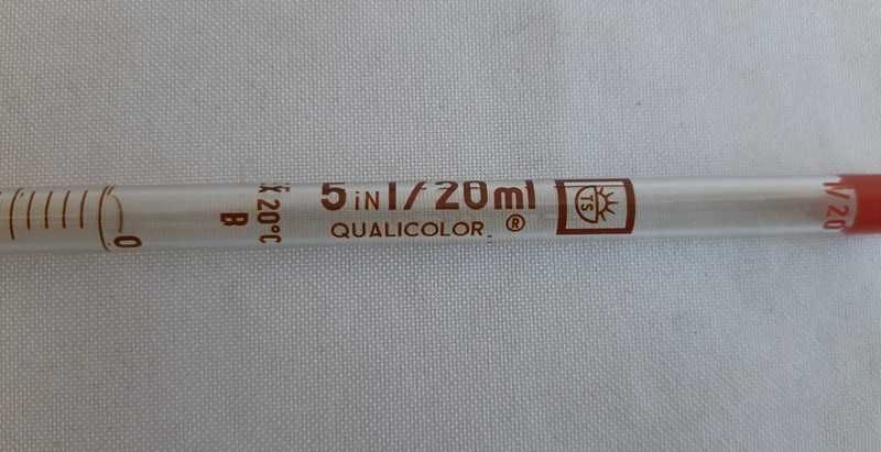 Пипетка мерная полный слив 20 мл. Qualicolor класс B Италия