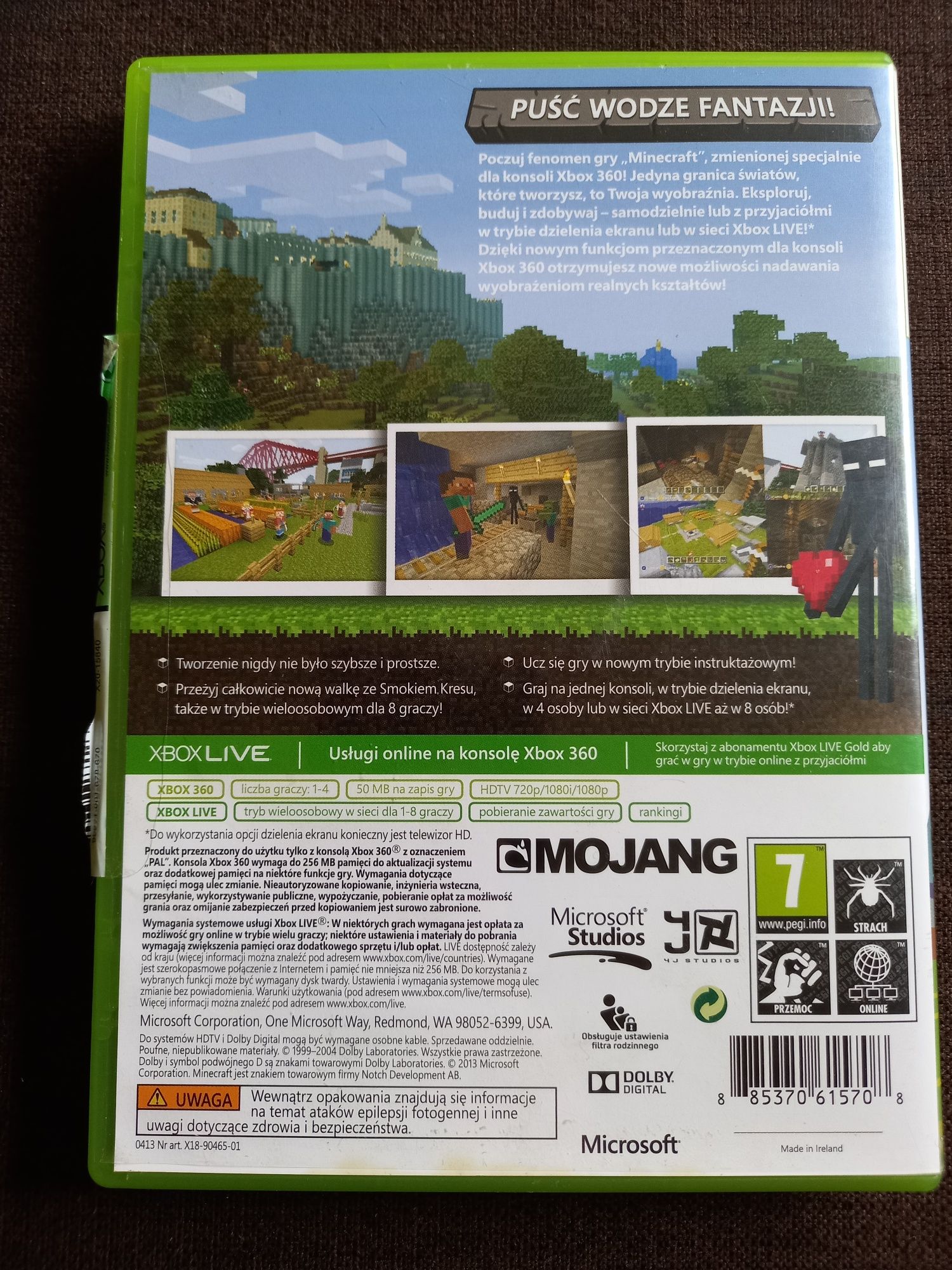 Gra Minecraft na konsolę xbox 360