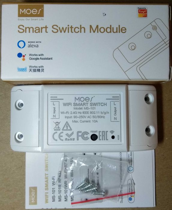 Wi-Fi Smart switch MoesHouse с таймером, Alexa и Google Home