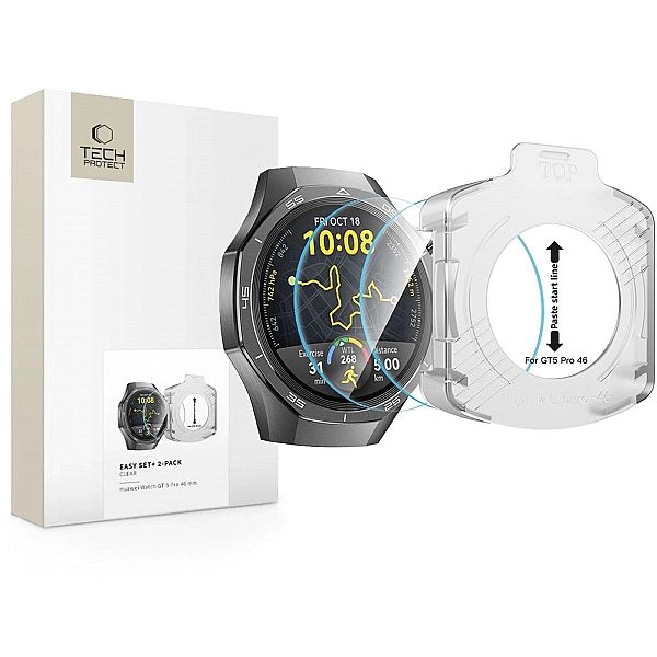 Szkło hartowane Tech-Protect Easy Set+ 2-pack na Huawei Watch GT 5 Pro
