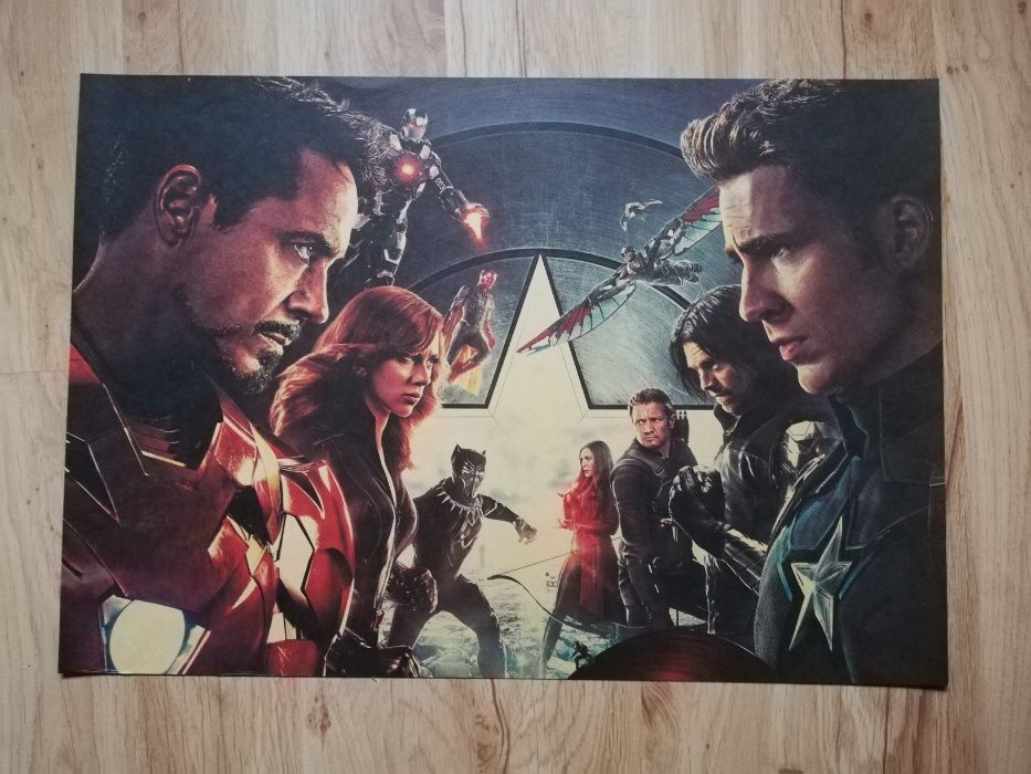 Plakat pergamin duży Avengers Marvel święta prezent Steve Tony Stark