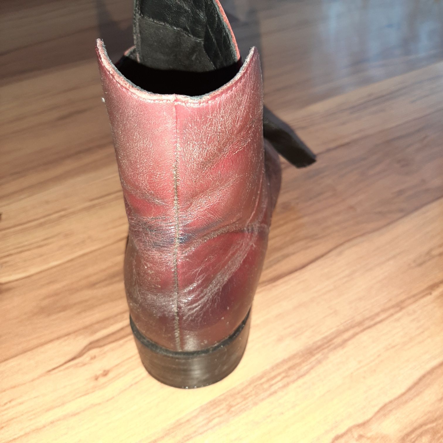 Buty półbuty jesień-zima r.37 skóra Lasocki czerwone wysyłka