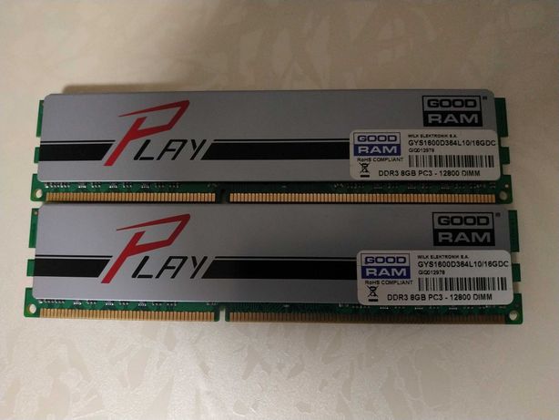 Память для ПК GOODRAM DDR3 1600Mhz 8Gb x2 SILVER (GYS1600D364L10/8G)