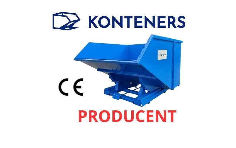 Kontener samowyładowczy / Wywrotka uchylna do wózka widłowego 1500 L