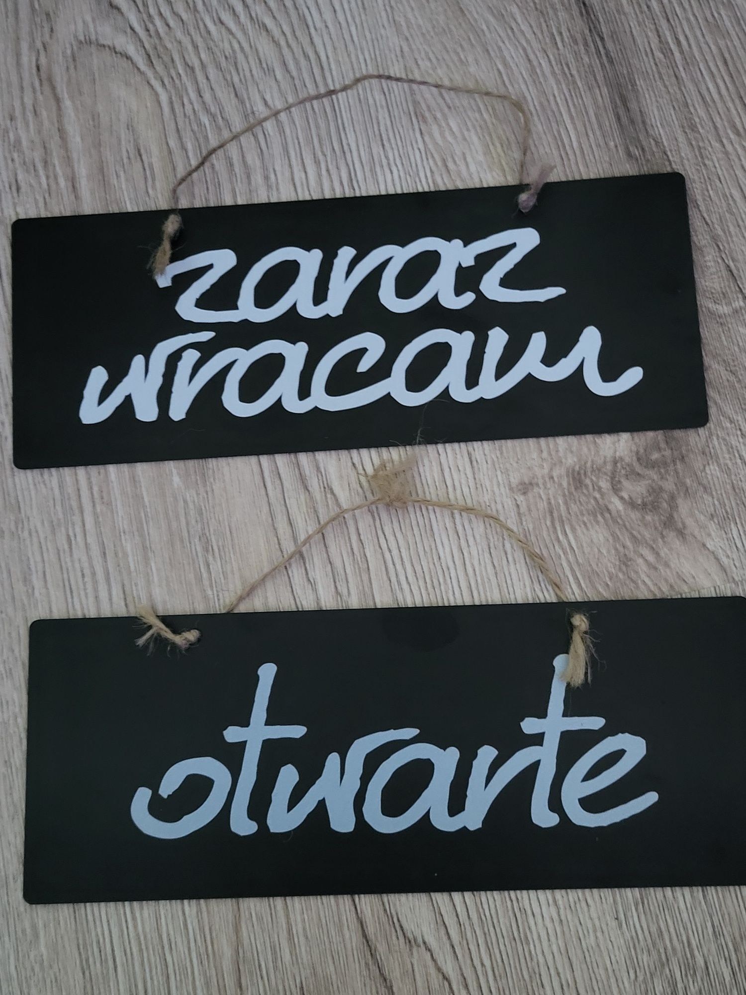 Tabliczka sklepowa kredowa Otwarte/Zamknięte i Zaraz wracam