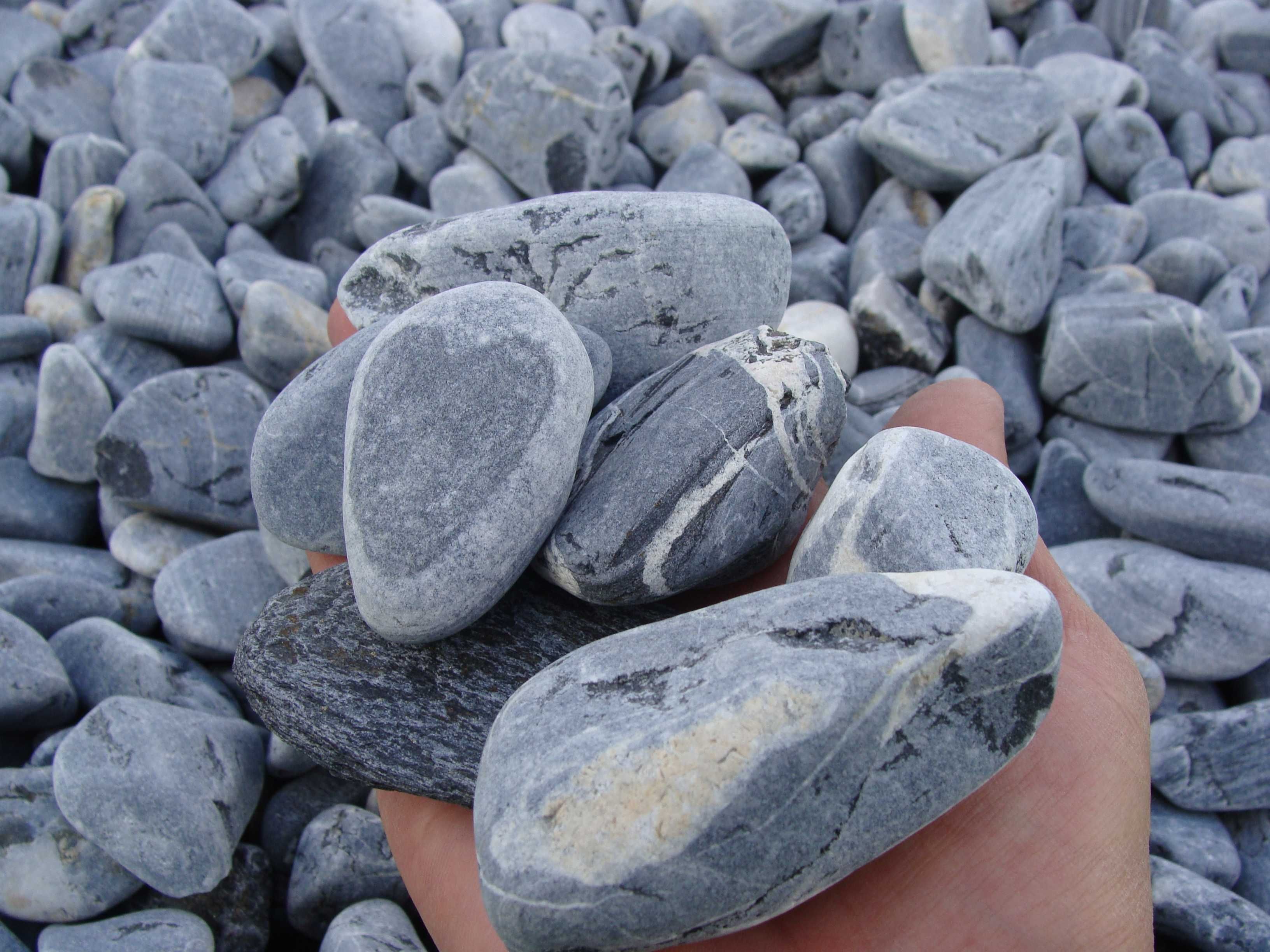 Kamień dekoracyjny, otoczak Ice Blue 20-40 mm, odcienie szarości 10 kg