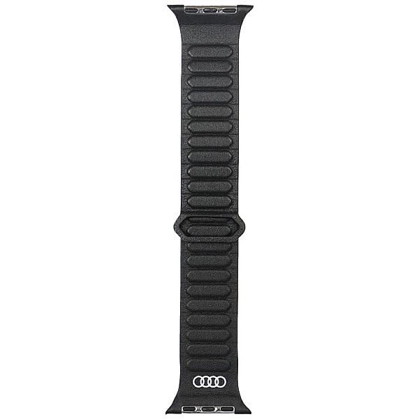 Pasek Audi Logo Genuine Leather Magnetic Ring na Apple Watch 44 / 45 /