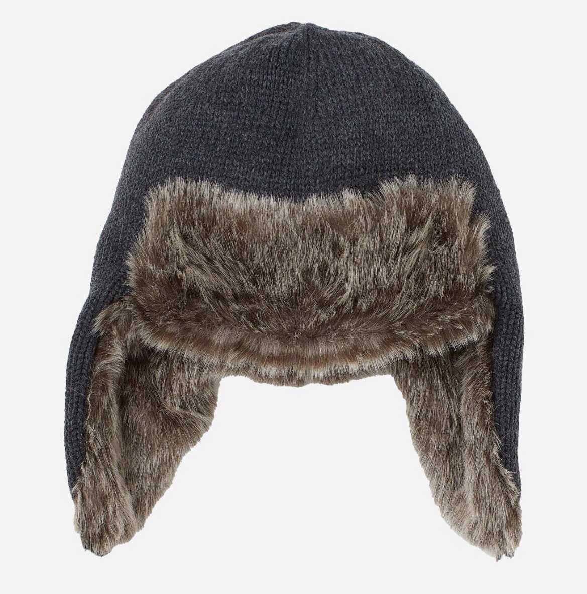 зимняя мужская шапка ушанка на флисе H&M теплая мех