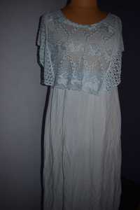 Piękna sukienka włoska błękitna bawełniana_44