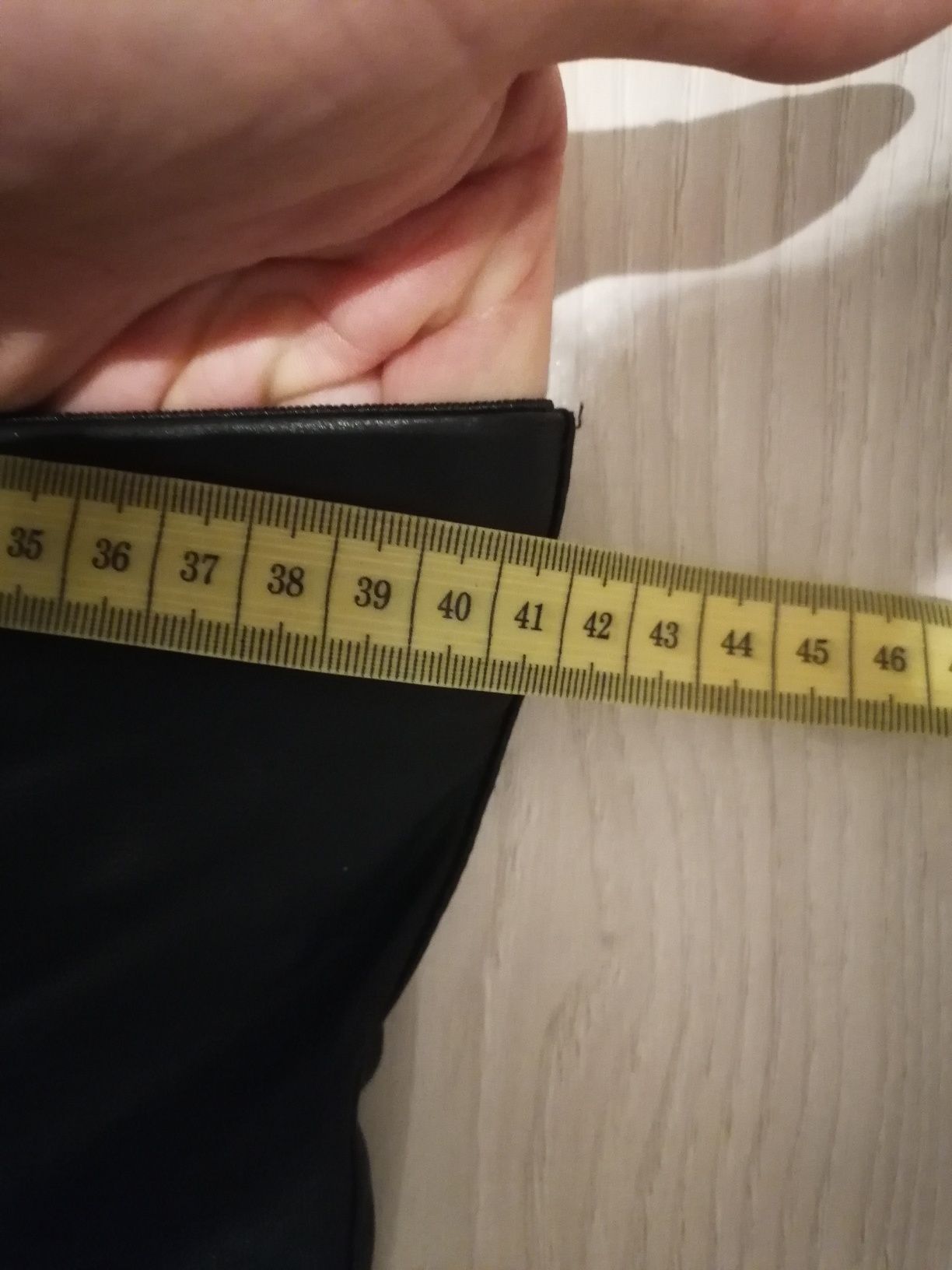 Spodnie damskie rurki elastyczne S M imitacja skóry czarne