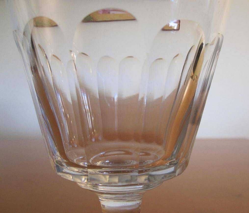 Séc XIX - Cristal soprado e lapidado à mão - 6 Copos de licor e Frasco