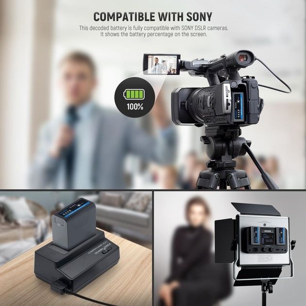 Комплект аккумуляторов Neewer TP-F970 7800 мАч — 2 батареи для камер