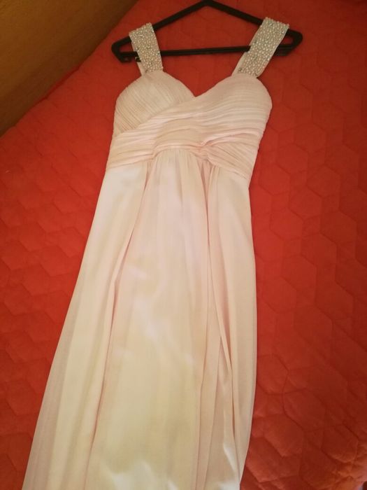 Vestido comprido rosa claro