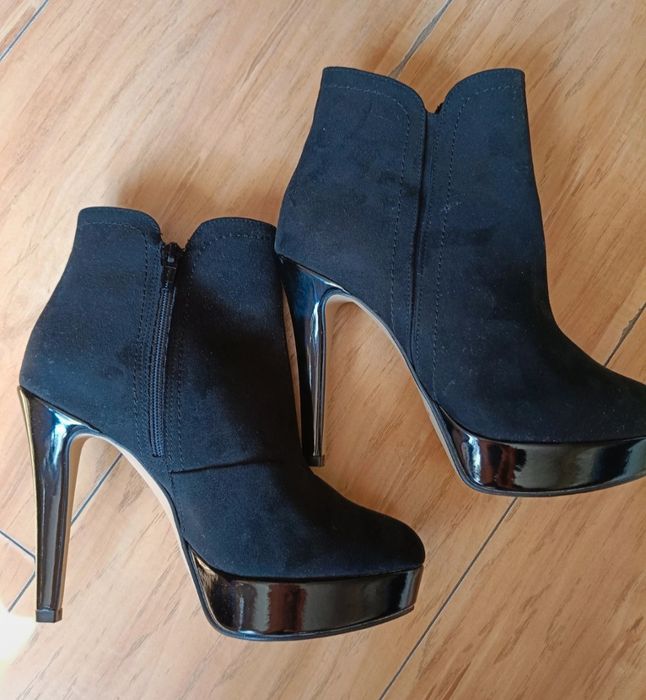Buty na obcasie botki półbuty zamszowe Prima Moda 36