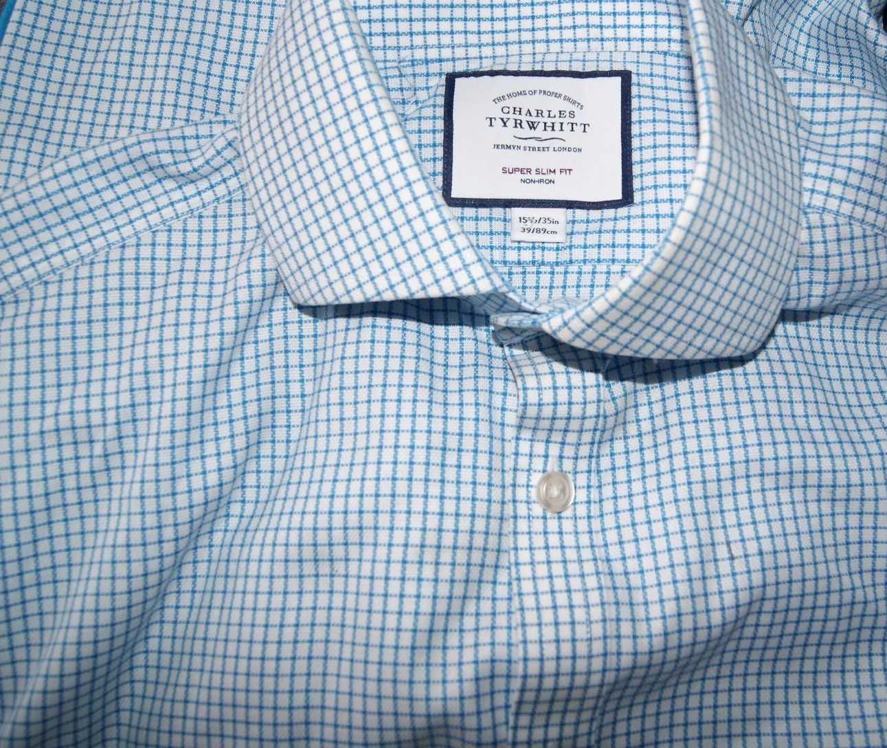 CHARLES TYRWHITT roz. S  ,39 super slim 15 i1/2" koszula jak nowa