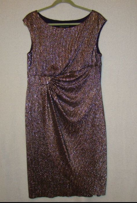 Suknia wizytowa srebrna w rozmiarze L