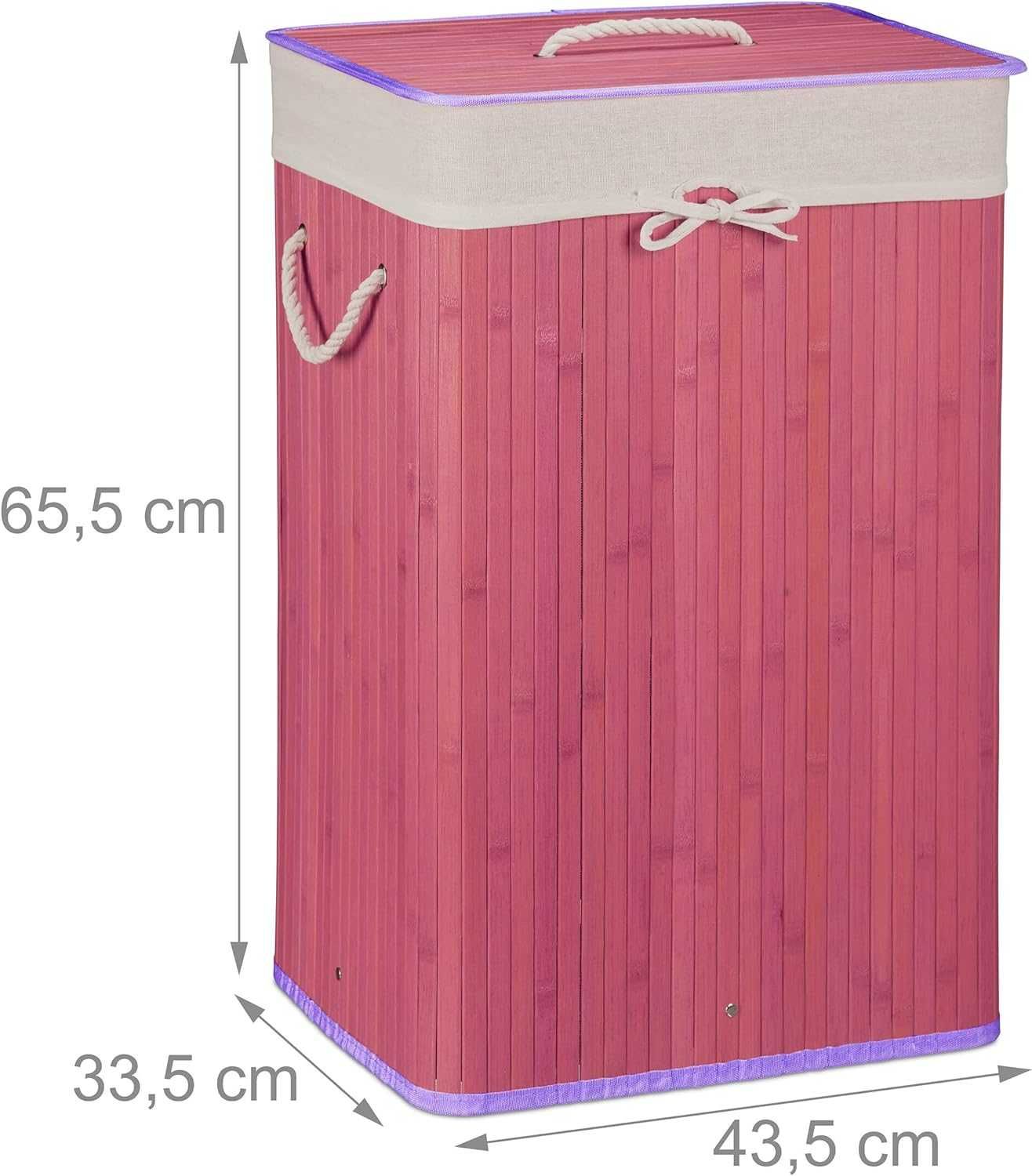 3R118 -55% kosz na pranie bambusowy bambus 83L naturalny fioletowy