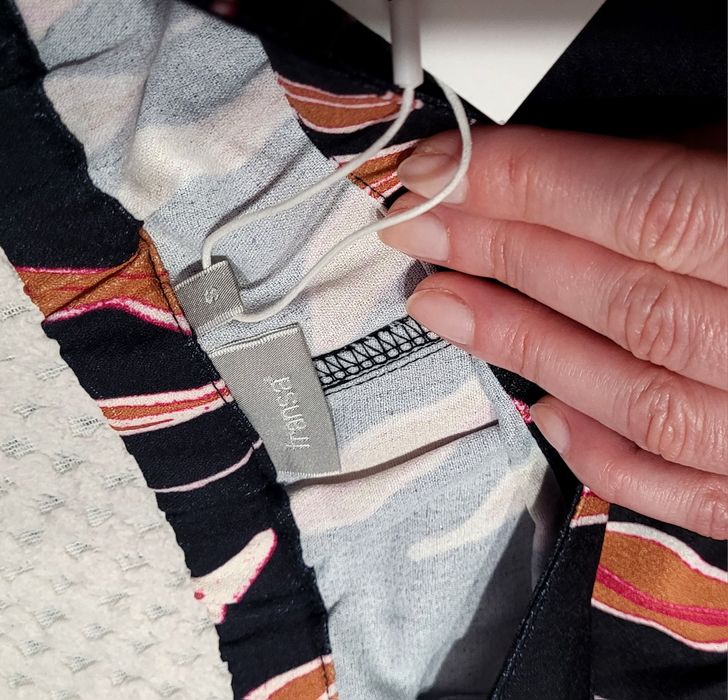 Nowe eleganckie spodnie damskie w kwiatowy wzór print wysoki stan S