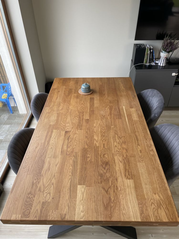 Stół dębowy na metalowych nogach w X DSW:180x100x77